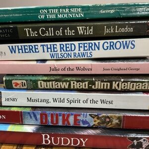 Buddy,Duke,Mustang,OutlawRed,JulieWolves,RedFernGrows, CallofWild, Side Mountain